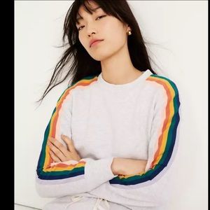 Madewell Rainbow-Inset Crop Sweatshirt Size Large